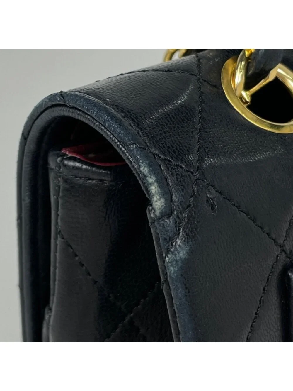 Chanel Quilted Single Flap Chain Shoulder Bag CC Logo Leather Black